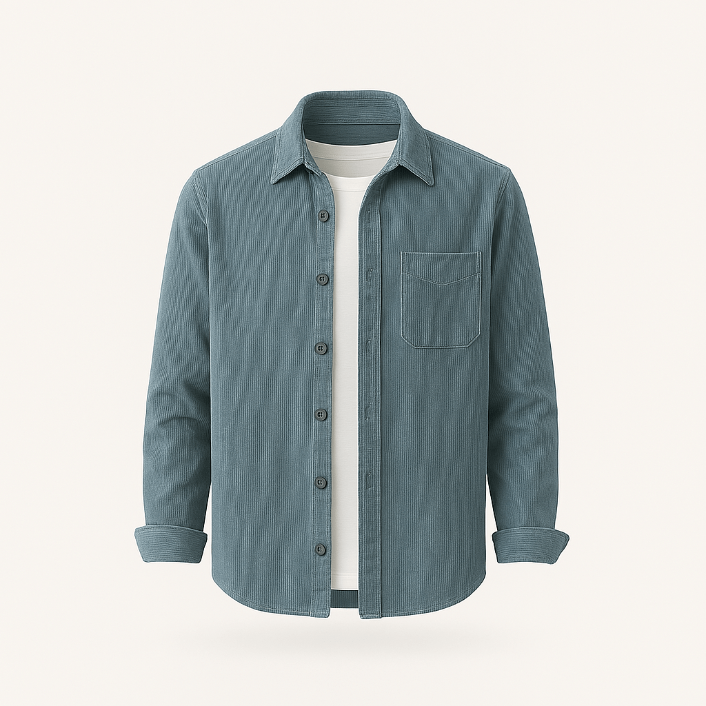 Men’s Corduroy Button-Up Shirt - Fashion Luxury Outlet